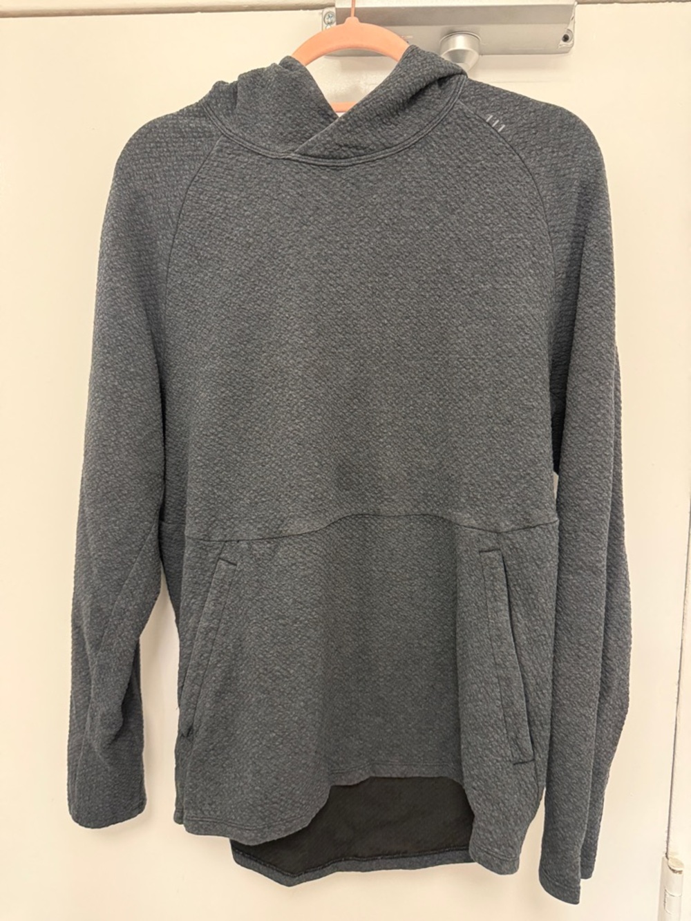 Men's Hooded Textured Pullover hoodie - Charcoal Gray